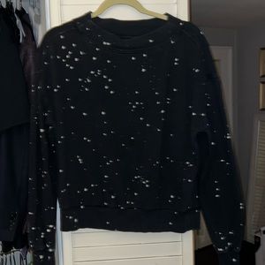 Black and white speckled pullover